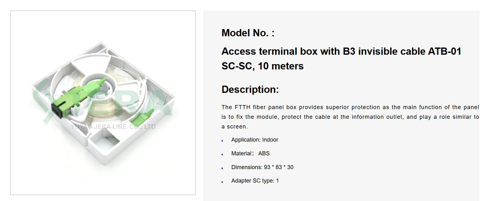 https://www.fiberlinesupplier.com/access-terminal-box-with-b3-invisible-cable-atb-01-sc-sc-10-meters/