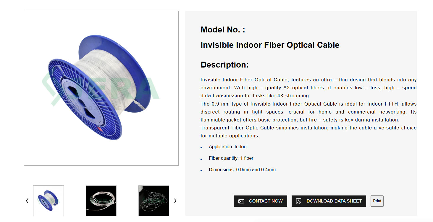 Concealed Indoor Fiber Cable