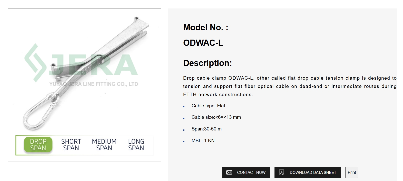 Drop cable clamp ODWAC-L