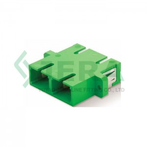 Fiber optic LC/UPC duplex adapter